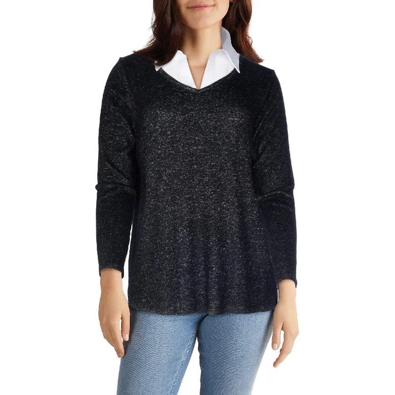 Classic Editions Women's Classic Flair Long Sleeve Fooler Knit Sweater Neon Metallic Matte Classic Editions Women's Classic Flair Long Sleeve Fooler Knit Sweater Neon Metallic Matte