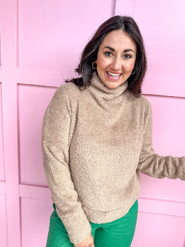 Cozier Than Most Sweater - Mocha Stylish Fashionable Trendy
