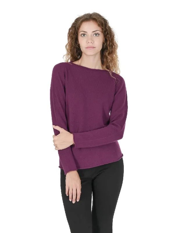 Crown of Edinburgh Cashmere Women's Cashmere Boatneck Sweater in Purple - S Jersey Fabric Tulle Fabric Batik Fabric Crown of Edinburgh Cashmere Women's Cashmere Boatneck Sweater in Purple - S Jersey Fabric Tulle Fabric Batik Fabric