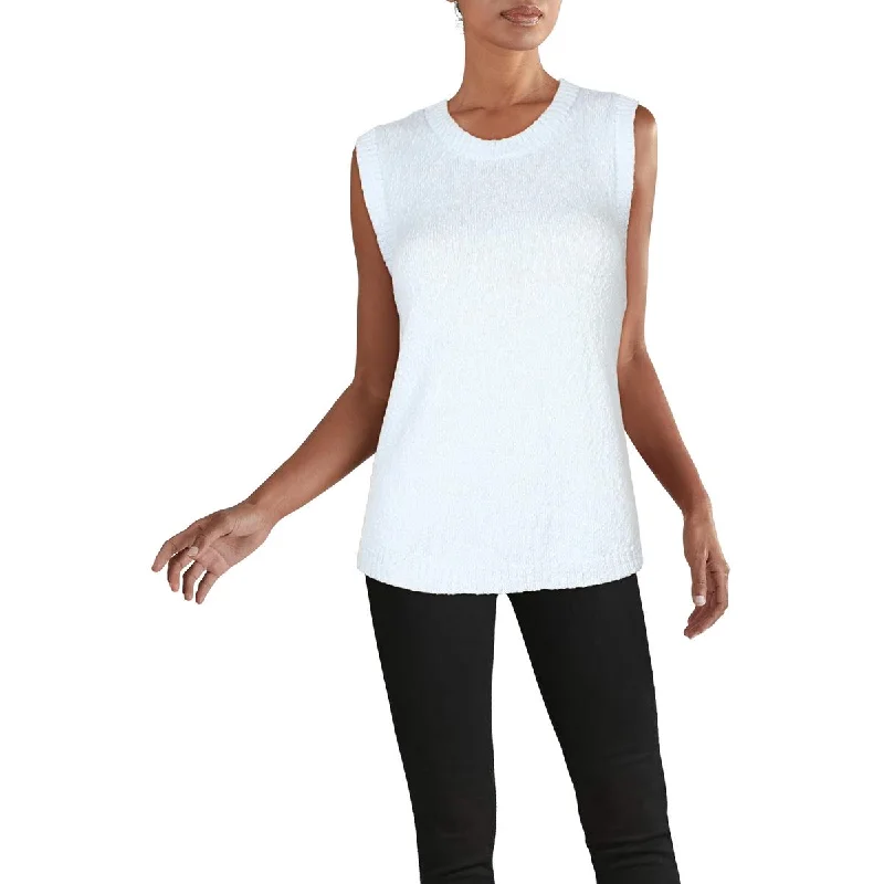 DKNY Jeans Womens Ribbed Trim Sleeveless Tank Top Sweater Bright Pastel Dark
