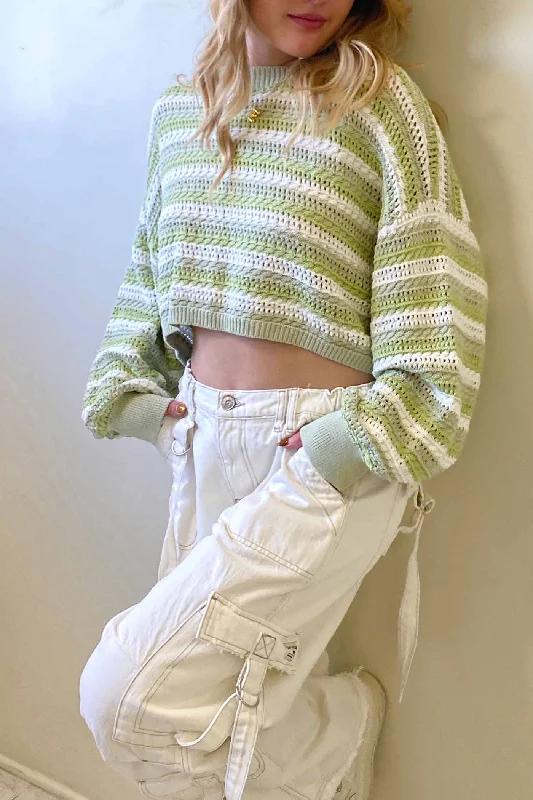 Striped Crochet Sweater by For Good Handmade Hand-knitted Hand-woven