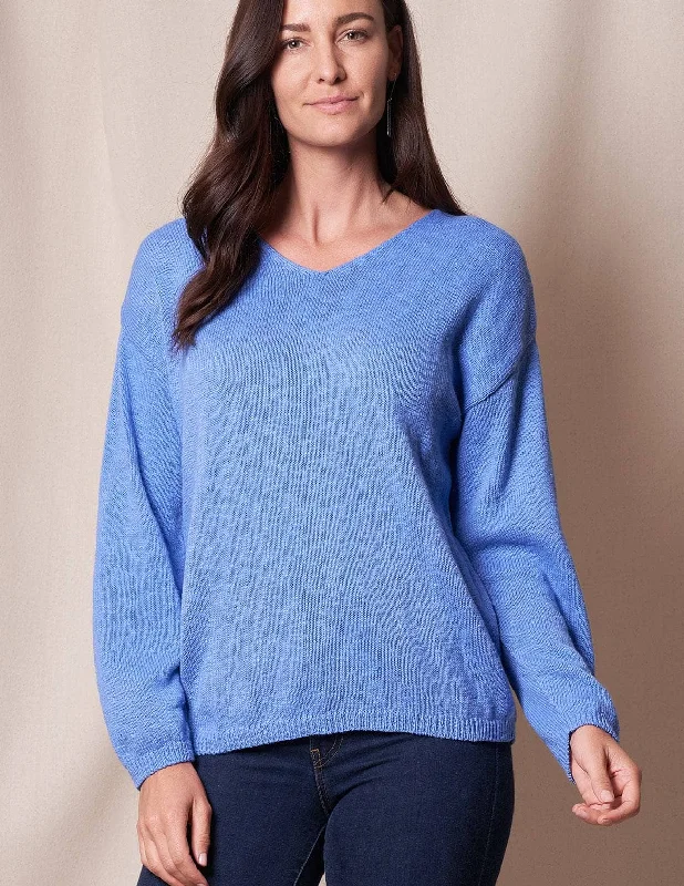 Julia All Cotton V-Neck Sweater Hooded Sweater Collared Sweater Shawl Collar