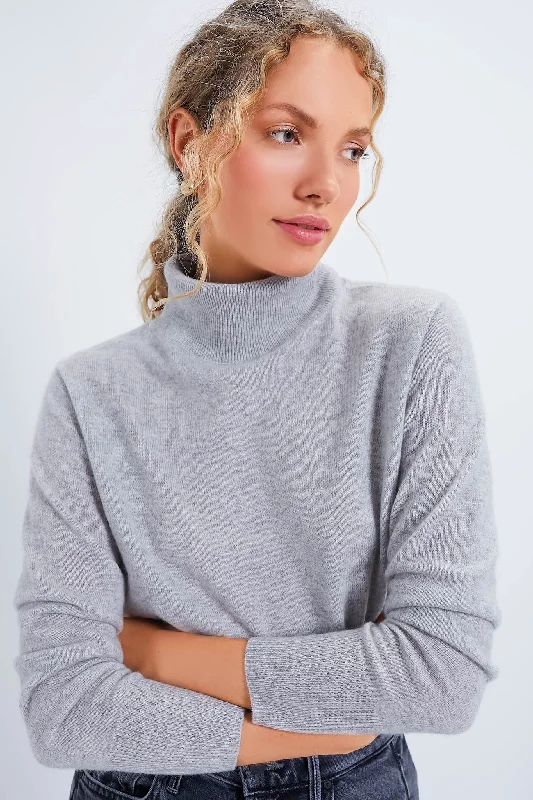 Gray Cashmere Turtleneck Sweater Lightweight Heavyweight Midweight