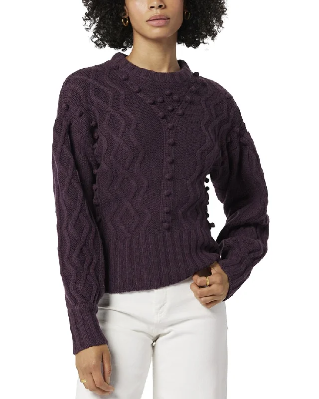 Joie Astrid Wool Sweater Striped Floral Plaid