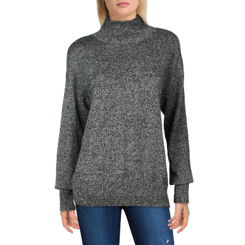 Kier + J Womens Cashmere Knit Mock Turtleneck Sweater Chenille Blend Fleece Blend Nylon Blend