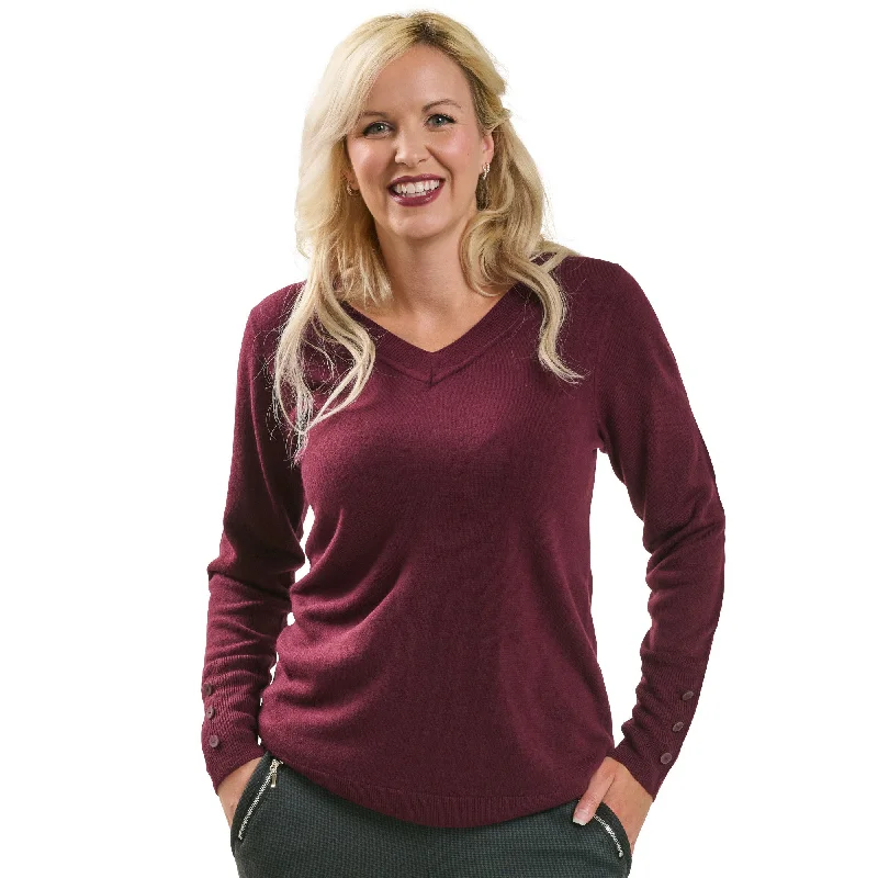 lily morgan Women's V-Neck Sweater Thin Thick Dense