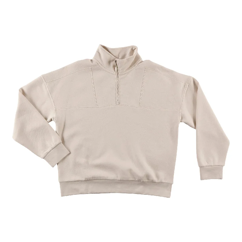 mySTYLE Women's High-Neck 1/4 Zip Fleece Sweater Cotton Fabric Linen Fabric Terry Fabric mySTYLE Women's High-Neck 1/4 Zip Fleece Sweater Cotton Fabric Linen Fabric Terry Fabric