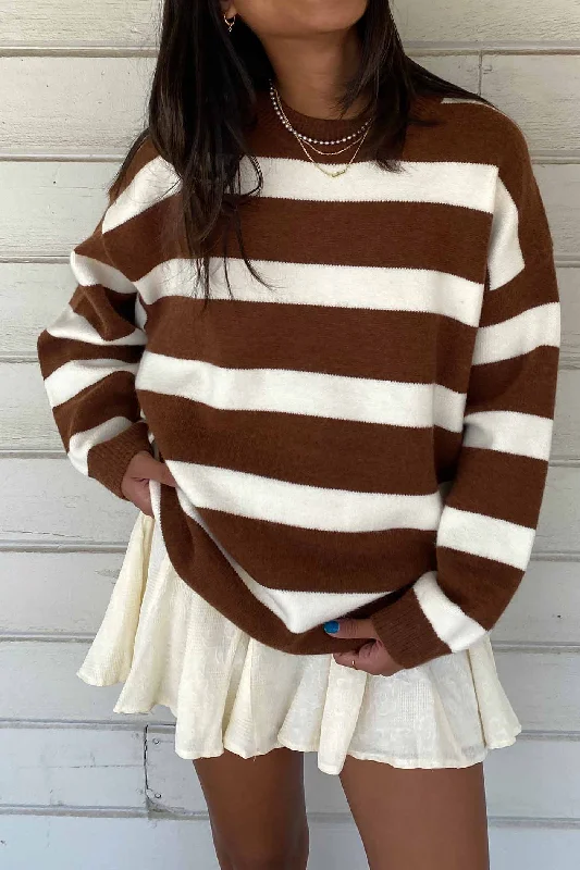 Oversized Striped Sweater Bright Pastel Dark
