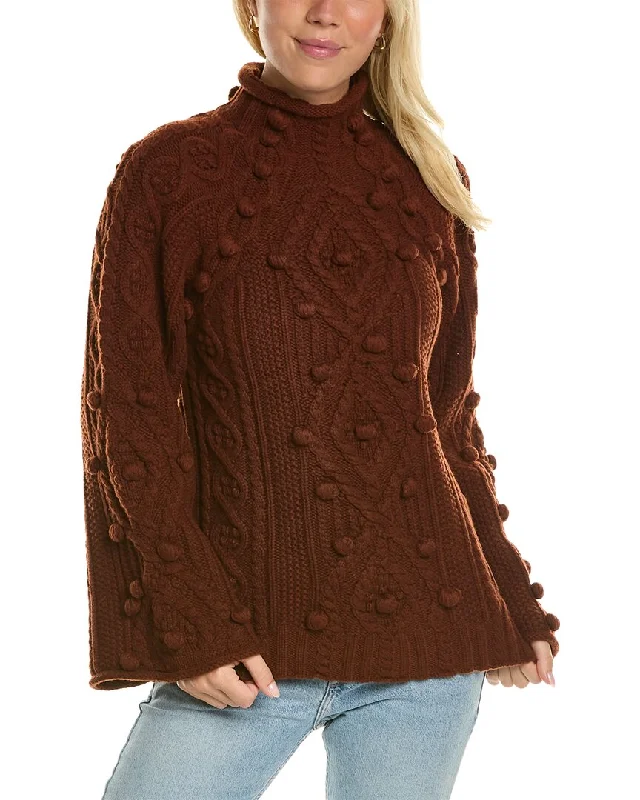 Rebecca Taylor Bauble Turtleneck Wool-Blend Sweater Knit Fabric Woven Fabric Fleece Fabric Rebecca Taylor Bauble Turtleneck Wool-Blend Sweater Knit Fabric Woven Fabric Fleece Fabric