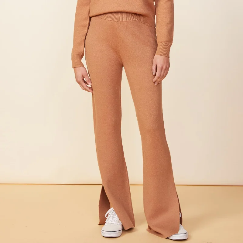 Supersoft Sweater Knit Flare Pants Zippered Buttoned Snapped