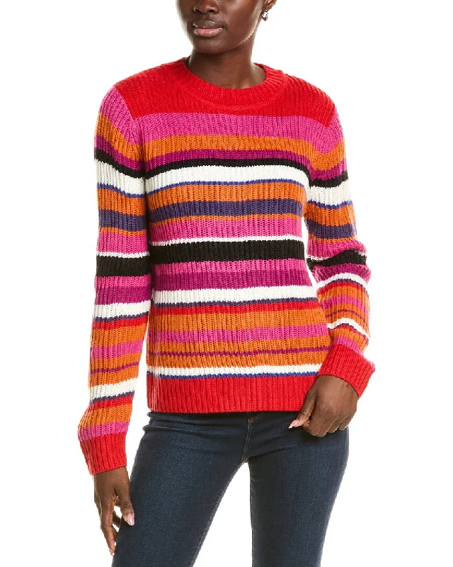 tyler böe Drop Mock Stripe Wool-Blend Sweater Stylish Fashionable Trendy