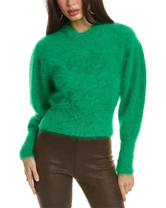 Ulla Johnson Emira Fuzzy Angora-Blend Sweater Seamless Knitted Crochet