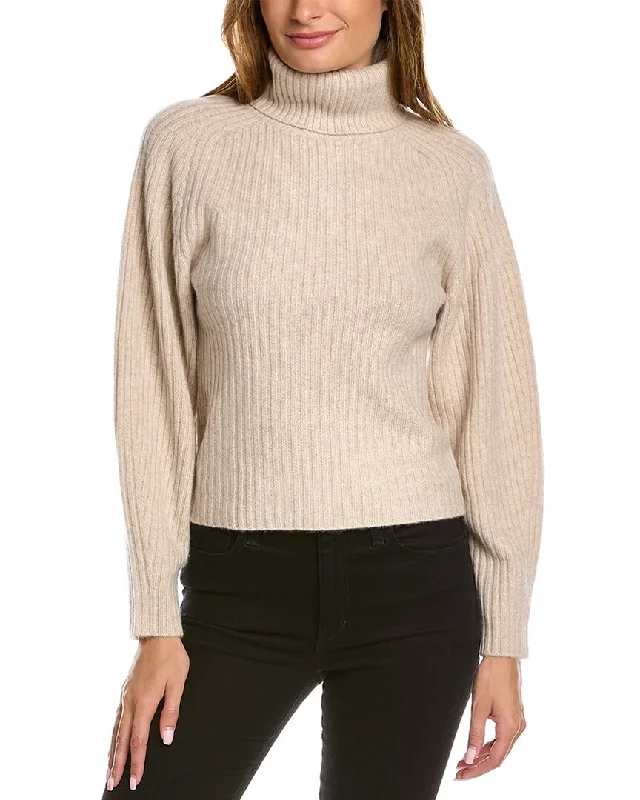 Vince Open Back Turtleneck Cashmere Sweater Open Front Closed Front Wrap Front