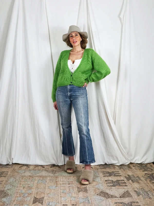 Vintage Lime Mohair Sweater Fleece Fabric Down Fabric Feather Fabric