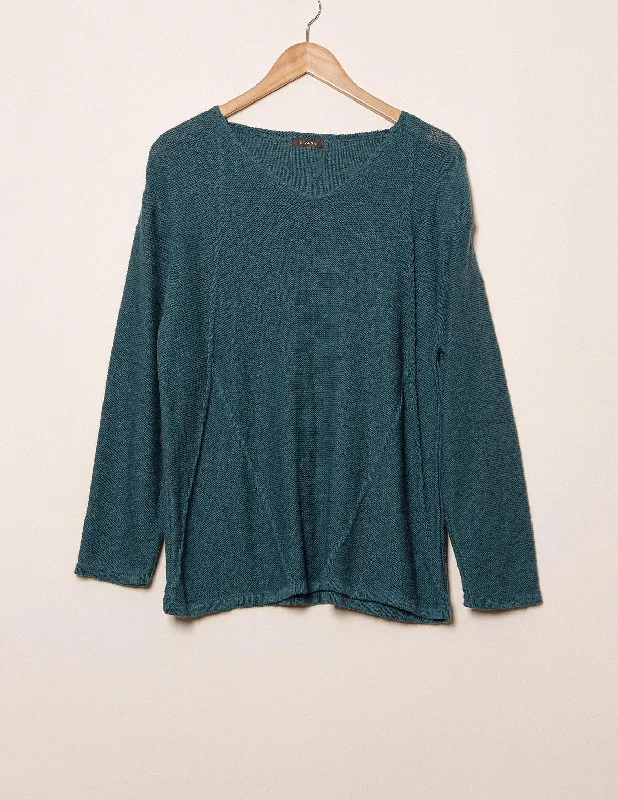 Vivienne All Cotton Sweater Ribbed Striped Patterned