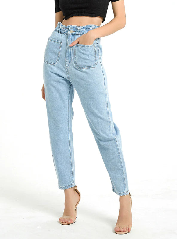 HIGH LOOSE WIDE LEGS HAREM PANTS JEANS Cozy Relaxed Fit Denim Jeans
