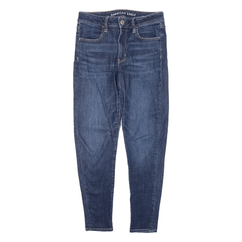AMERICAN EAGLE Jeans Blue Denim Slim Skinny Womens W28 L25 Stylish Acid-Wash Jeans