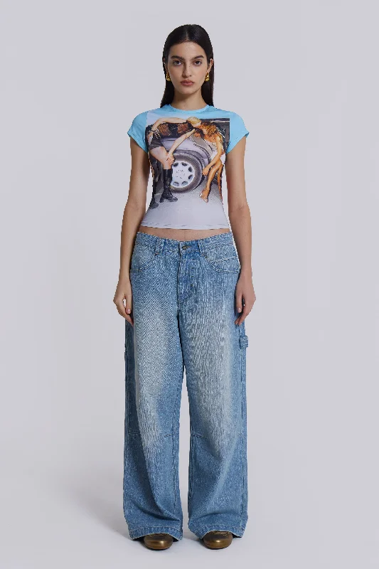 Light Wash Colossus Carpenter Jeans Comfortable Full-Length Denim Jeans