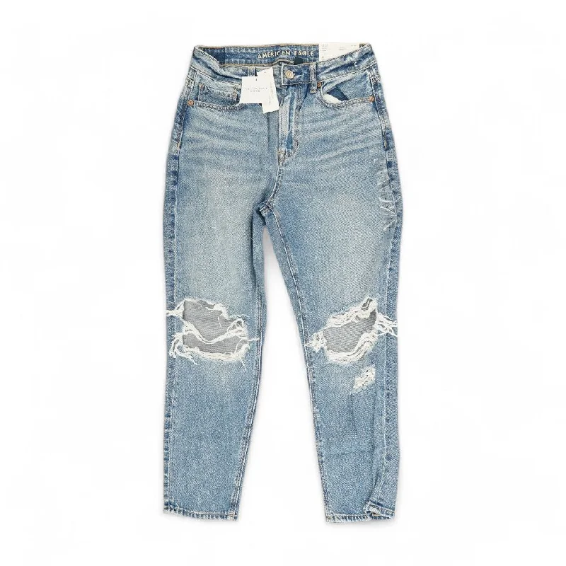 Blue Solid Mom Jeans Elegant Bootcut Fit Jeans