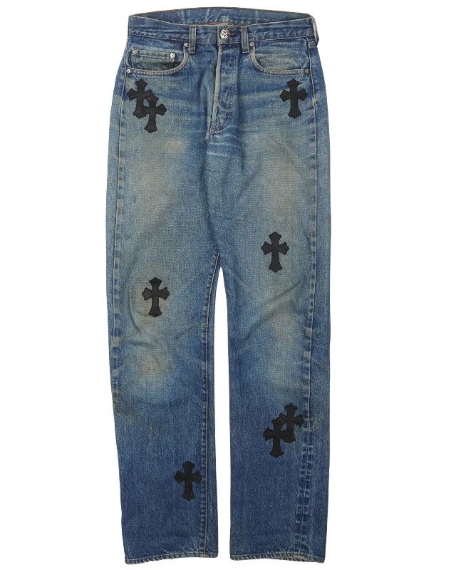 Levi's Cross Patch Jeans Elegant Dark-Wash Bootcut Jeans