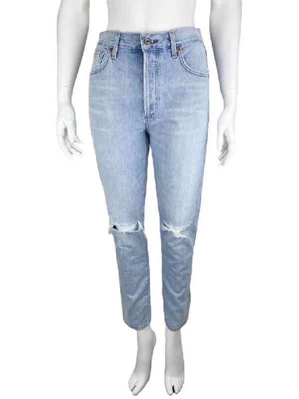 Citizens of Humanity, Women's Liya High Rise Crop Jeans, Lt. Indigo, Size 27 (4) Cozy Relaxed Fit Denim Jeans