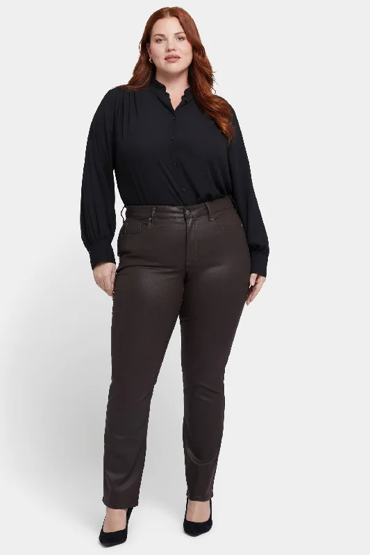 Coated Marilyn Straight Jeans In Plus Size - Coffee Bean Coated Fashionable Jeggings Style Jeans Coated Marilyn Straight Jeans In Plus Size - Coffee Bean Coated Fashionable Jeggings Style Jeans