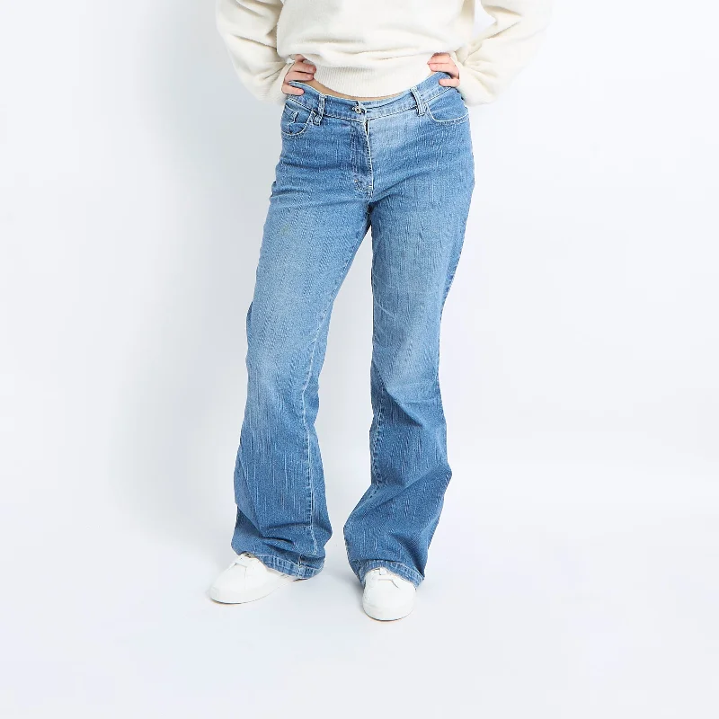 Contrast Stitch Straight Leg Jeans - UK 14 Stylish Tapered Fit Jeans