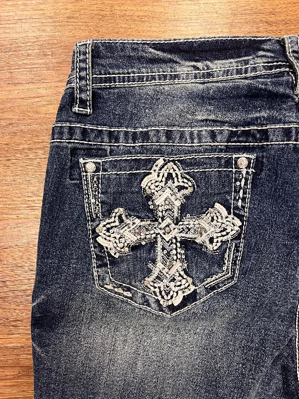 Grace in LA Plus Neutral Cross Embroidery Bootcut Jeans PB51835 Cozy Relaxed Fit Jeans Grace in LA Plus Neutral Cross Embroidery Bootcut Jeans PB51835 Cozy Relaxed Fit Jeans