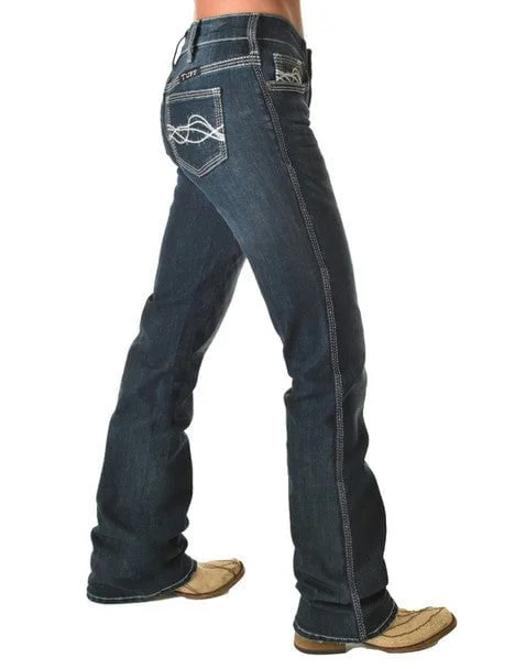 Cowgirl Tuff Womens Another Level Medium Wash Cotton Blend Jeans Elegant Raw Hem Jeans Cowgirl Tuff Womens Another Level Medium Wash Cotton Blend Jeans Elegant Raw Hem Jeans