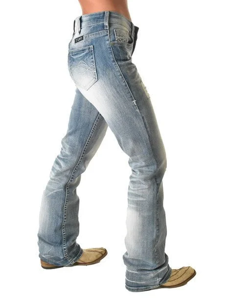 Cowgirl Tuff Womens Chain Breaker Light Wash Cotton Blend Jeans Comfortable Jogger Style Jeans Cowgirl Tuff Womens Chain Breaker Light Wash Cotton Blend Jeans Comfortable Jogger Style Jeans