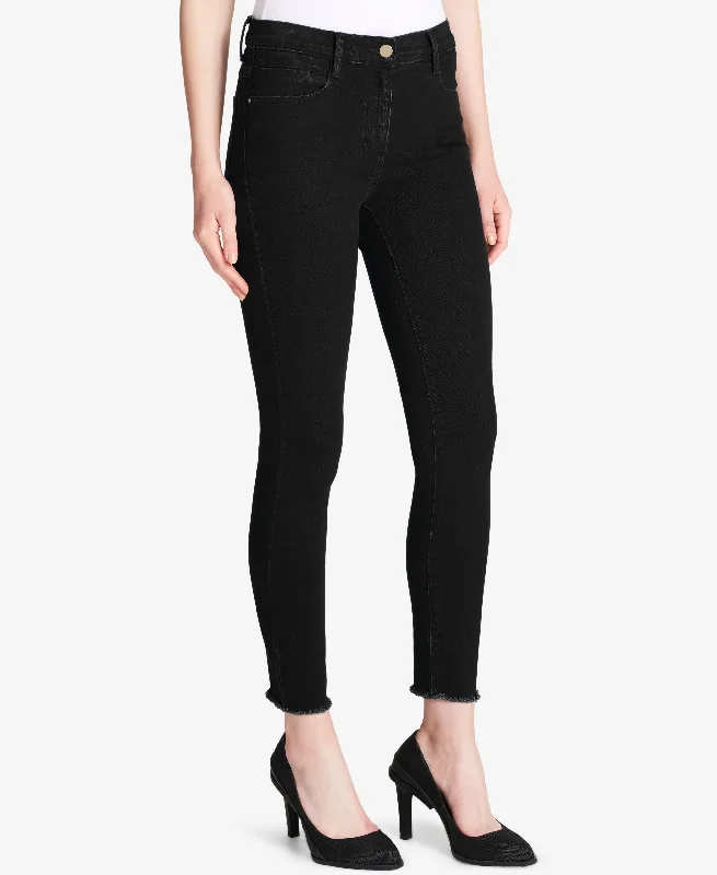 DKNY Cropped Stair Step Jeans Comfortable Flare Leg Jeans