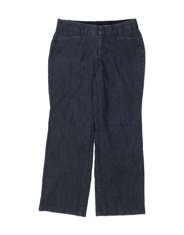 DOCKERS Womens Straight Jeans US 10 Large W32 L29 Navy Blue Cotton Casual Distressed Denim Jeans