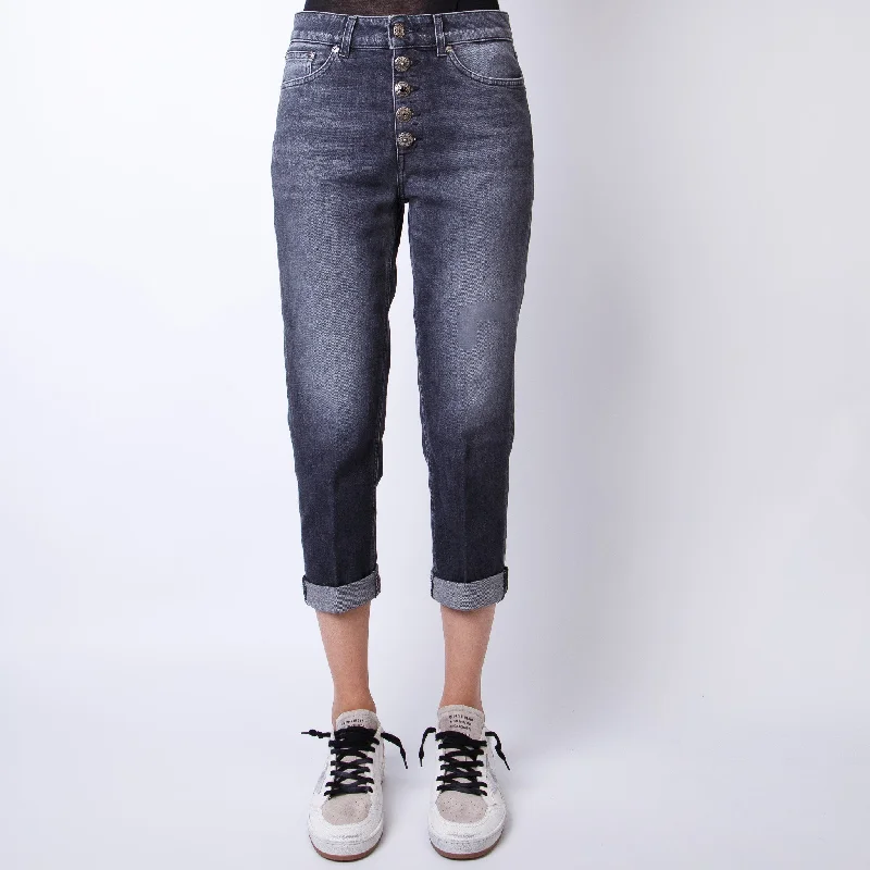 DONDUP JEANS DP268B DS0215D HS7 999 NERO  Stylish High-Waisted Denim