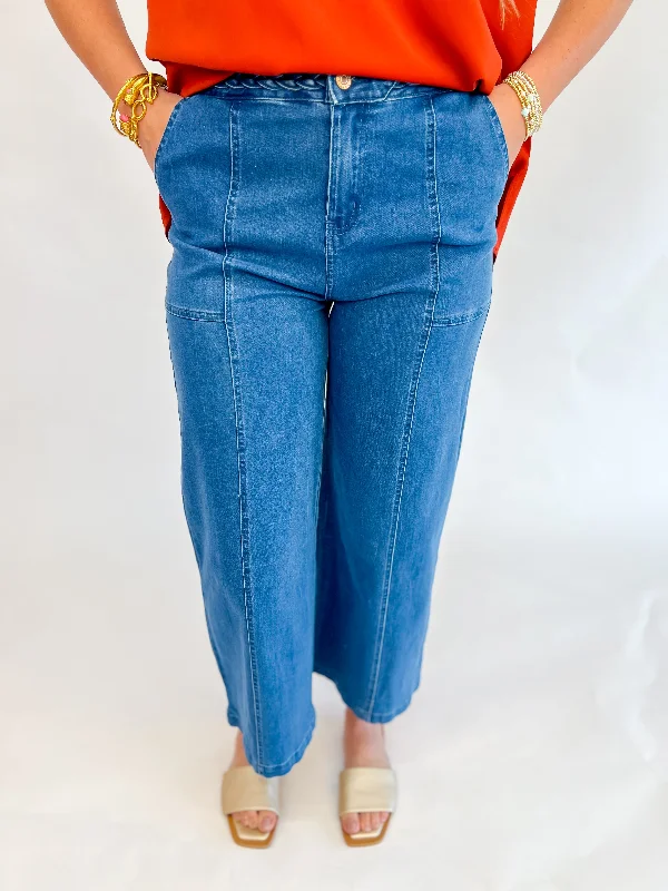 Ember Glow High Waisted Wide Leg Jeans Stylish Relaxed Fit Skinny Jeans
