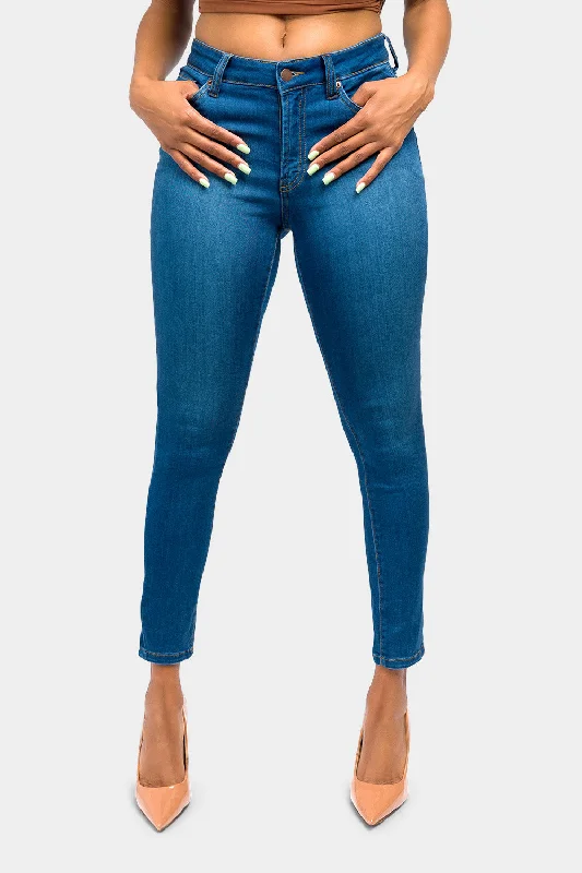 Essential Mid Rise Skinny Jeans Casual High-Waisted Bootcut Jeans