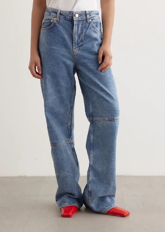 Foil Denim Izey Jeans Comfortable Distressed Straight-Leg Jeans