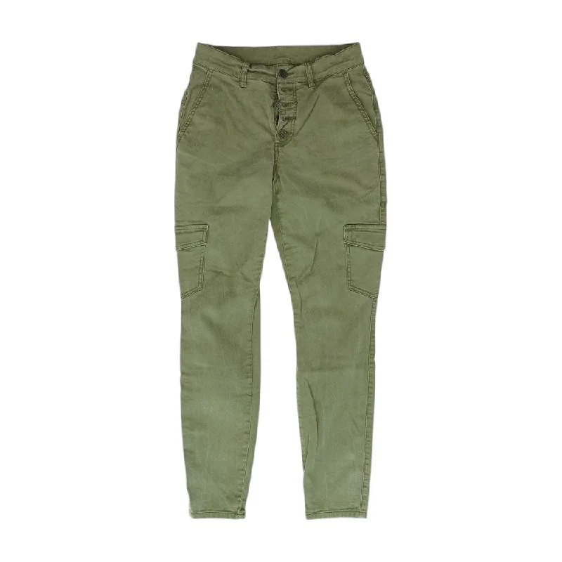Green Solid Jeans Stylish High-Waist Skinny Denim