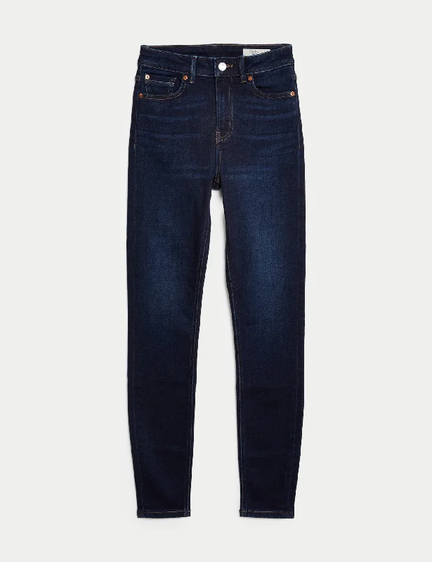 Ivy Thermal High Waisted Skinny Jeans Casual Wide-Legged Denim Jeans