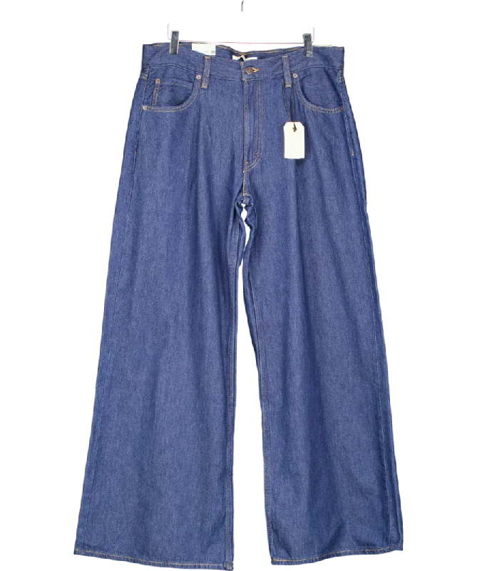 levis Blue Baggy Dad Wide Jeans W31 Comfortable Full-Length Denim Jeans