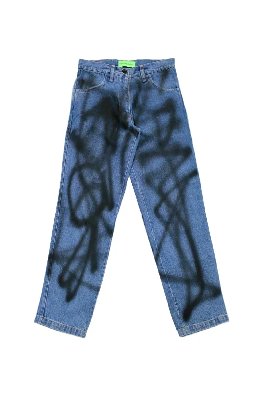 Liberal Youth Ministry - Spray Paint Jeans Trendy Bootcut High-Waisted Jeans
