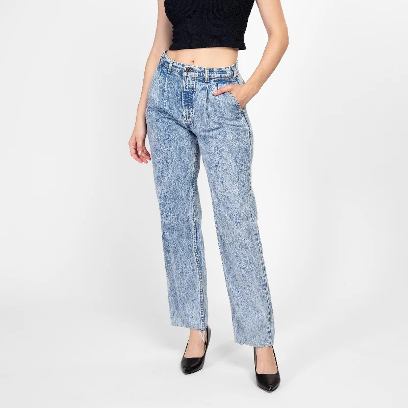 Medium 80s Levi's Acid Wash High Waisted Jeans 29" Trendy Skinny High-Waist Jeans