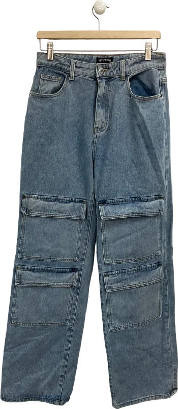 PrettyLittleThing Light Blue Wash Cargo Front Pocket Baggy Boyfriend Jeans UK 10 Chic Dark-Wash Skinny Jeans PrettyLittleThing Light Blue Wash Cargo Front Pocket Baggy Boyfriend Jeans UK 10 Chic Dark-Wash Skinny Jeans