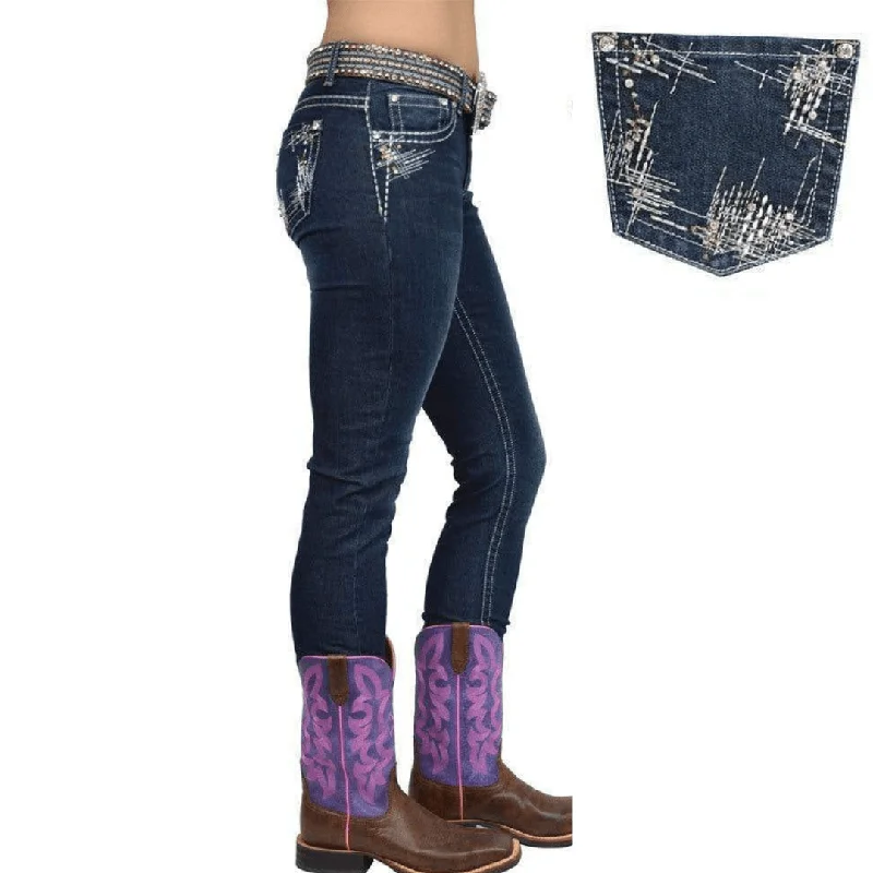 Pure Western Womens Jasmine MID-RISE, Skinny-leg Jeans- 32" leg Comfortable Stretch Fit Jeans Pure Western Womens Jasmine MID-RISE, Skinny-leg Jeans- 32" leg Comfortable Stretch Fit Jeans
