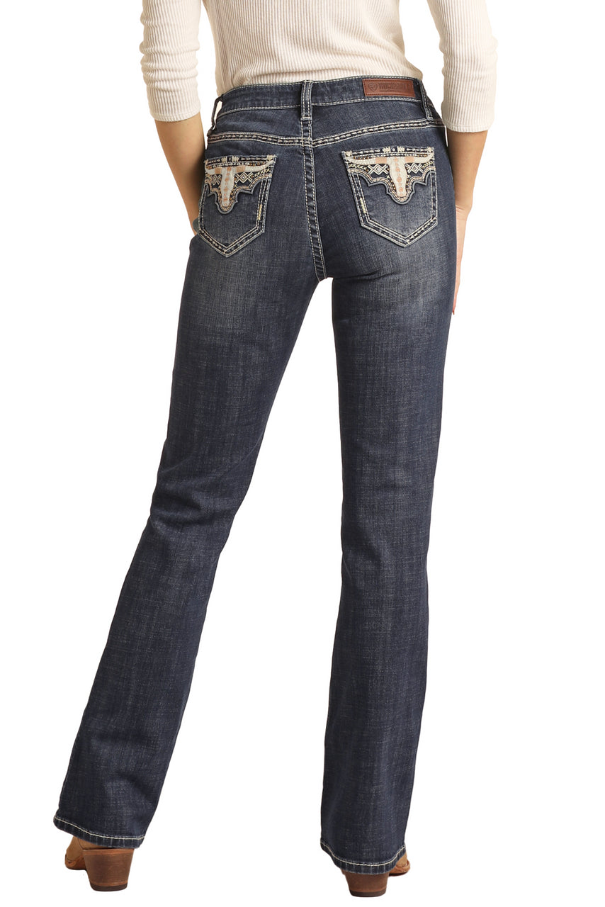 Rock and Roll Mid Rise Extra Stretch Bootcut Jeans Cow Skull Emb - Christmas Clearance Stylish Slim Fit Denim Rock and Roll Mid Rise Extra Stretch Bootcut Jeans Cow Skull Emb - Christmas Clearance Stylish Slim Fit Denim