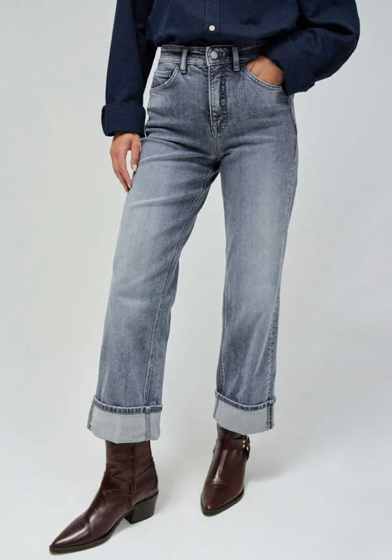 Salsa Faith High Rise Straight Leg Jeans, Grey Fashionable Vintage Wash Jeans