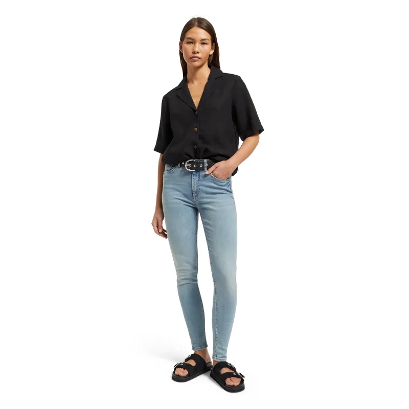Scotch & Soda Haut High Rise Skinny Jeans - Waterways Chic Rolled Cuff Denim Jeans