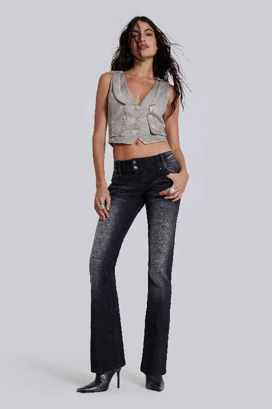 Washed Black Thirteen Jeans Classic Button Fly Jeans