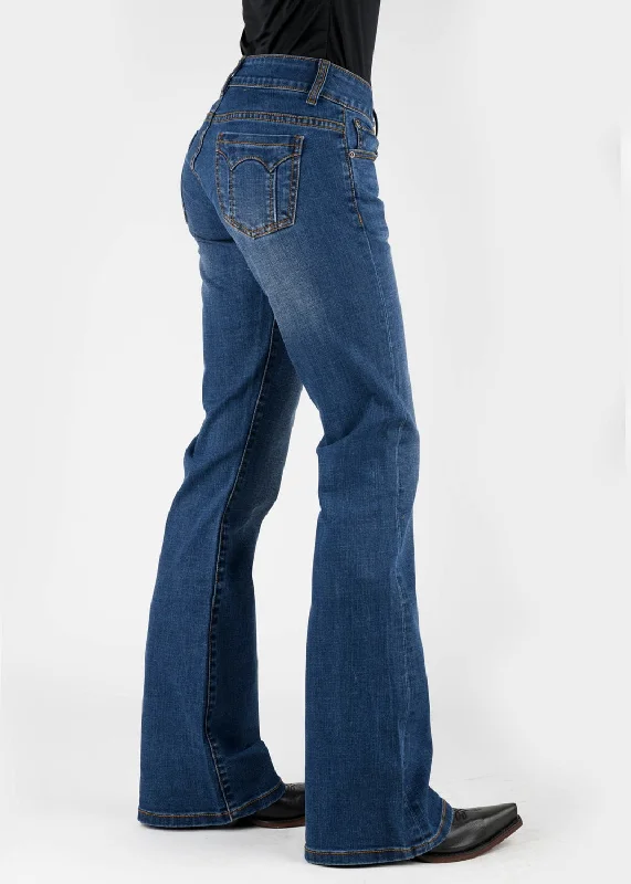 Stetson Womens 816 Classic Bootcut Seam Dark Blue Cotton Blend Jeans Stylish Paperbag Waist Denim Stetson Womens 816 Classic Bootcut Seam Dark Blue Cotton Blend Jeans Stylish Paperbag Waist Denim