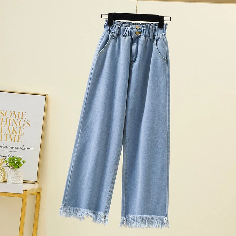 Straight Jeans For Women Fashionable Cropped Denim Jeans