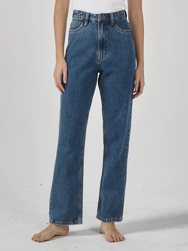 Thrills Pulp Womens Jeans - Highway Blue Trendy Classic Fit Jeans